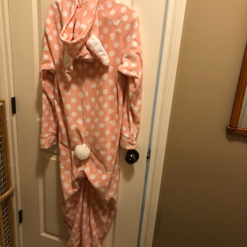 Joe Boxer Pink and White Polka Dot Women’s XL Bunny Onesie